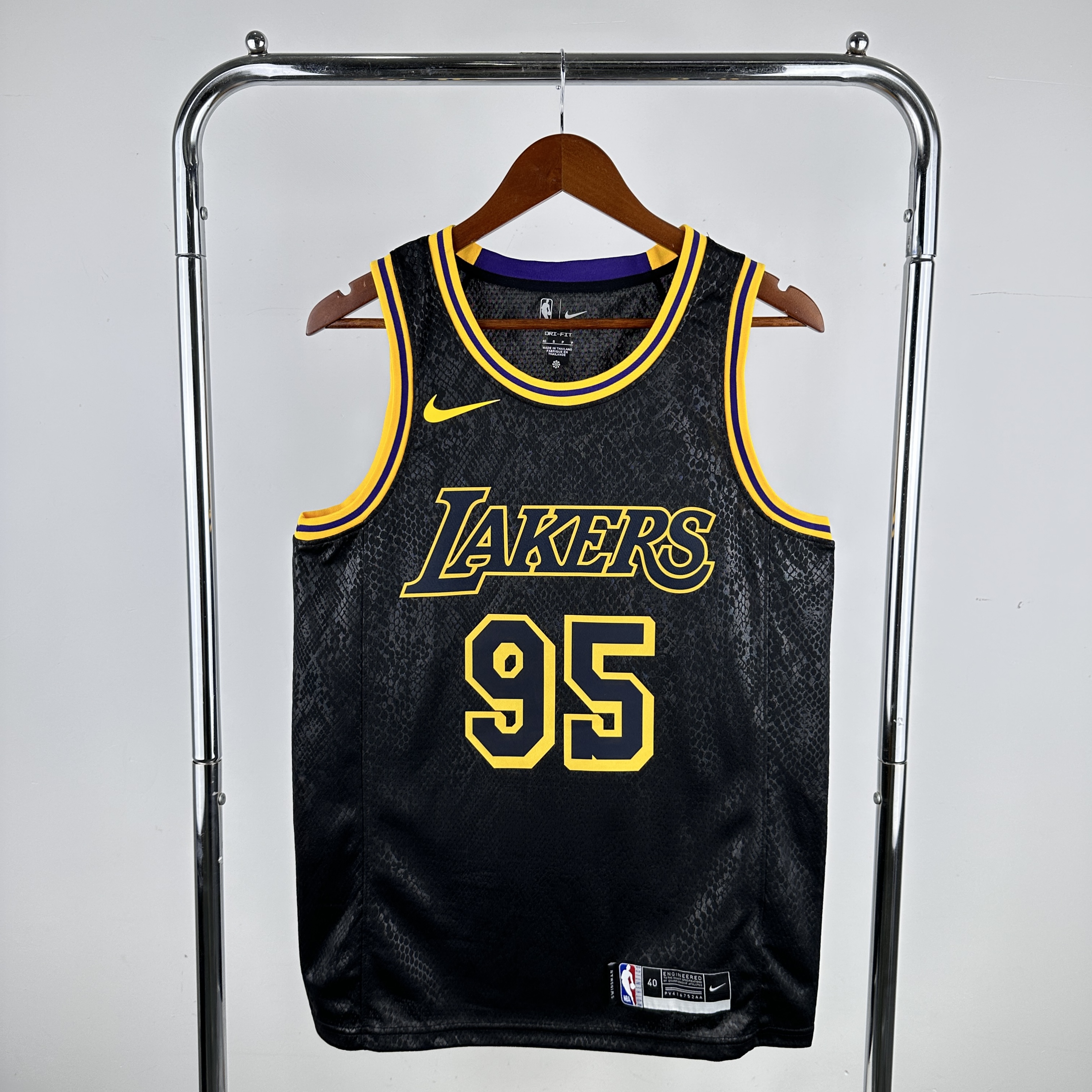 Men Los Angeles Lakers #95 Toscano Stitched Black Nike NBA 2024 Jersey